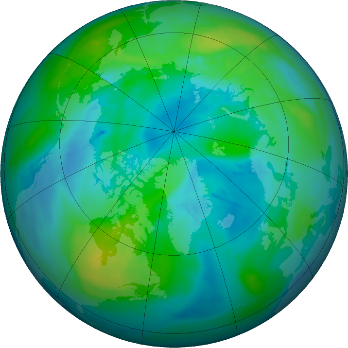Arctic ozone map for 16 October 2015
